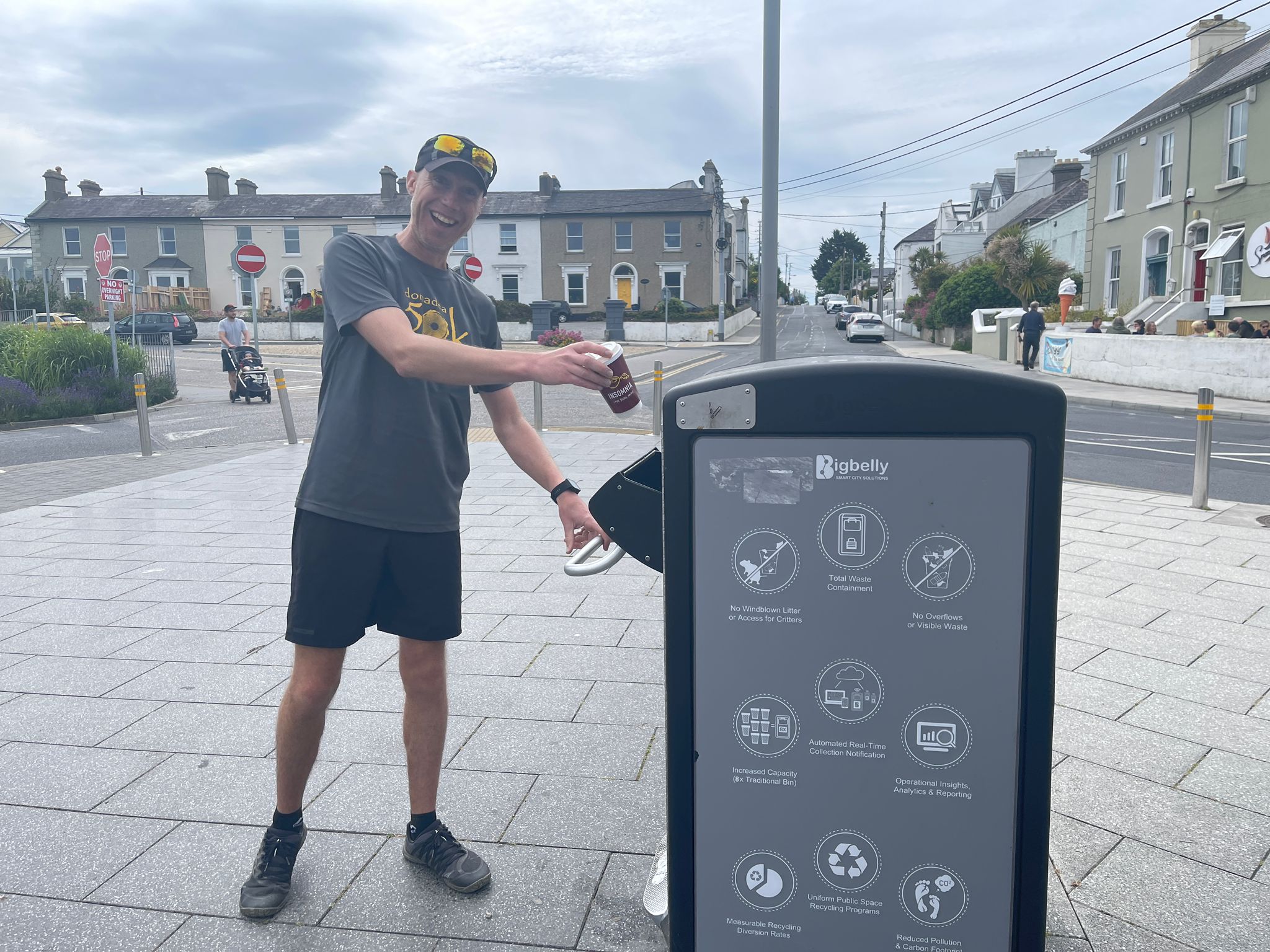 A local runner using Bigbelly bins Ireland